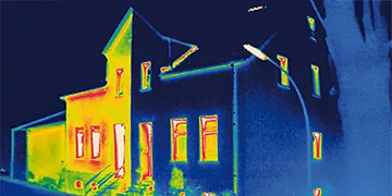 Wärmekamera-Aufnahme von Haus